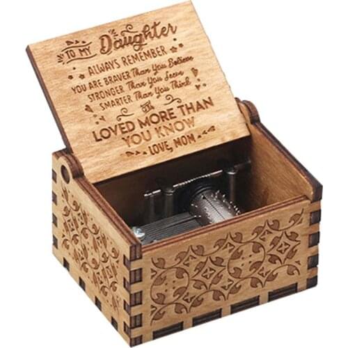 Music Box Hand Crank Engraved Musical Box Personalizable Gift for Daughter son