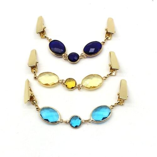 2021 New Fashion Womens Rhinestone Sweater Shawl Clip Cardigan Collar Metal Pin Brooch Clip Lady Elegant Cardigan Sweater Clip