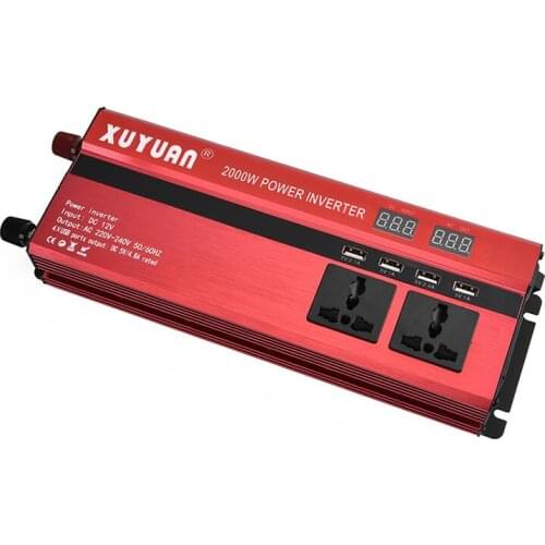 New 2000W Car LED Power Inverter Converter DC 12V To AC 220V 4 USB Ports Charger