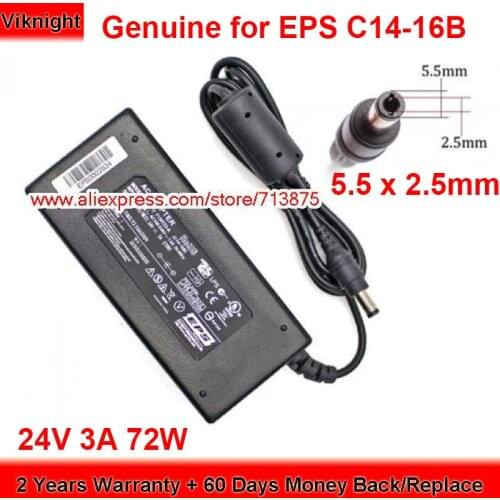 Genuine F150723-A 72W Charger 24V 3A AC Adapter for EPS C14-16B Power Supply