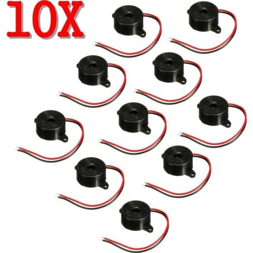 Best Price 10Pcs Durable 3-24V Piezo Electronic Buzzer Alarm 95DB Continuous Sound Beeper For Arduino Car Van