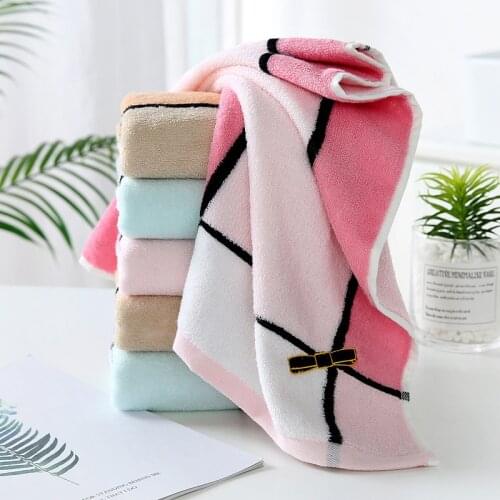 Adult Embroidery Washcloth Face Towel Pure Cotton Household Quickly Dry Hair Towel Womens Absorbent Face Towel