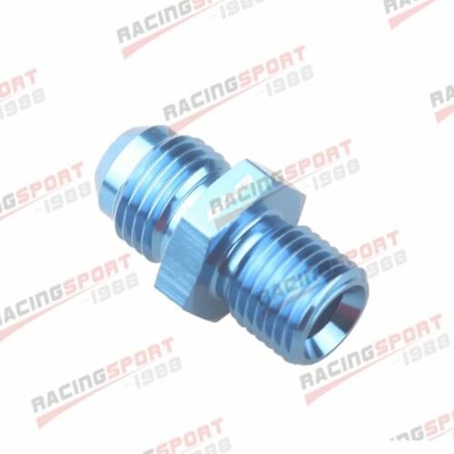 AN-6 AN6 -6AN Male To 3/8" BSP BSPP Straight Adapter Aluminum Blue
