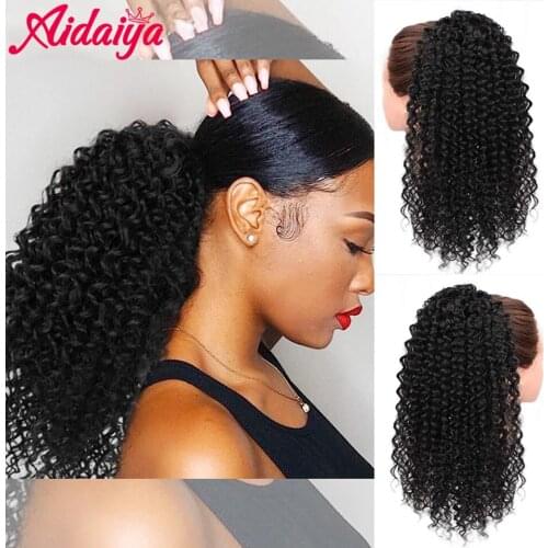 Drawstring Puff Ponytail Afro Kinky Curly Hair Extension Jerry Curl Synthetic Clip in Pony Tail African American Hair Extension