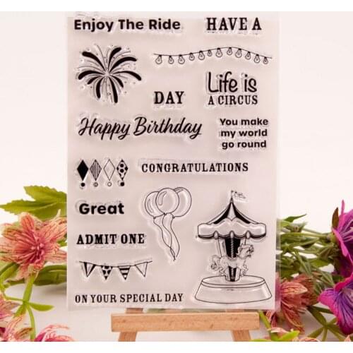 Stamp Rubber Clear Stamp/Seal Scrapbook/Photo Album Decorative Card Making Clear Stamps T1667 Merry-go-round Birthday