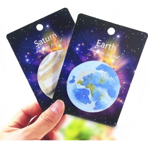 1pack/lot Circle Beautiful planet convenient Message posted Kawaii Memo Sticky Pad Note gift prize Notepad for kids DIY Bookmark