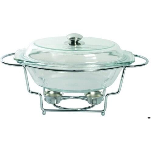 304 Stainless Steel HBG Glass Buffet Dinner Stove Food Catering Banquet Party Heating Freshness Preservation Large Capacity