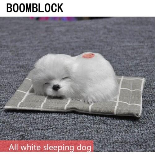 Car Ornaments Plush Simulation Sleeping Dog For Renault Megane 2 Captur Mitsubishi ASX Jeep Wrangler Peugeot 207 508 Accessories