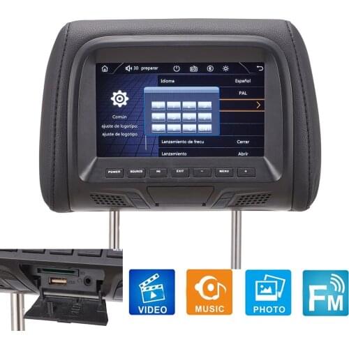 Universal 7 Inch Touch Screen Car Headrest Monitor MP5 Player Pillow Monitors With AV/SD/USD/FM