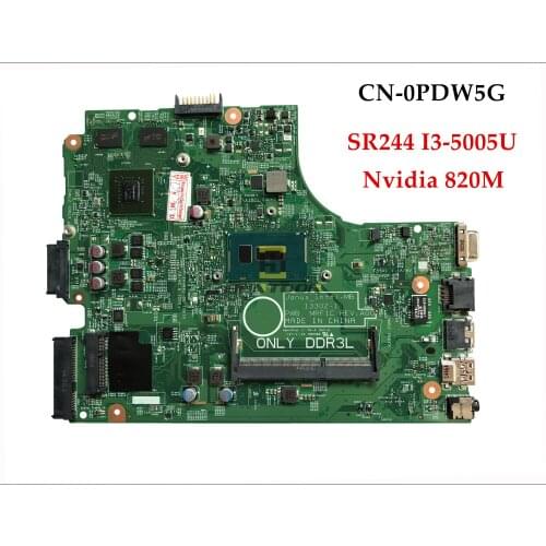 High quality CN-0PDW5G for Dell Inspiron 3446 3546 3449 laptop Motherboard 13302-1 SR244 I3-5005U 820M DDR3L Only Fully Tested