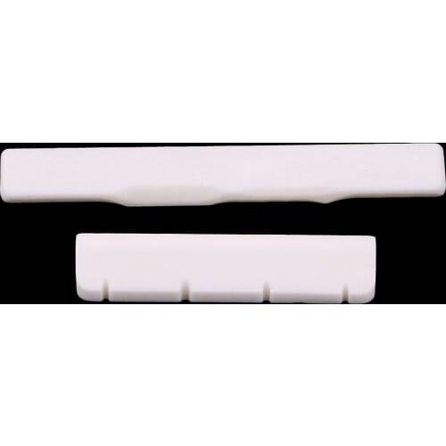 Replacement Carved Bone Saddle Nut 1 Set for 4-String Guitar Ukulele Uke Uku