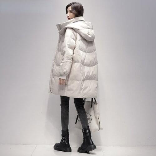 Winter White Duck Down Jacket Women 2021 Hooded Black Coat Female Warm Parkas Puffer Jackets Korean Style Casaco Feminino Gxy99