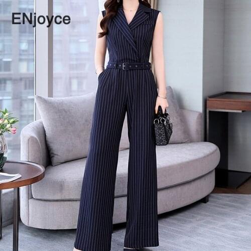 Summer Vintage Striped Tops and Wide Leg Pants 2 Pieces Set for Women Sleeveless Cropped Top Outfits Ladies Work Wear Suit Sets