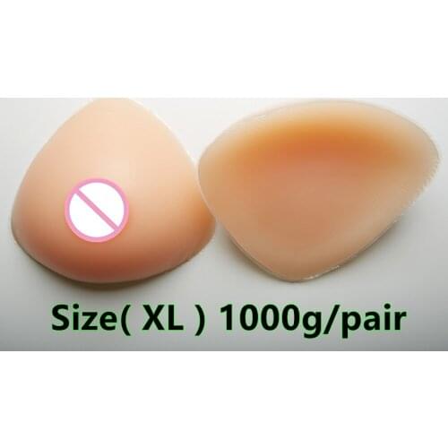 1000g/Pair D cup silicone breast transsexuals drag breast Natural Triangle Breast Form Large Size Charming Look