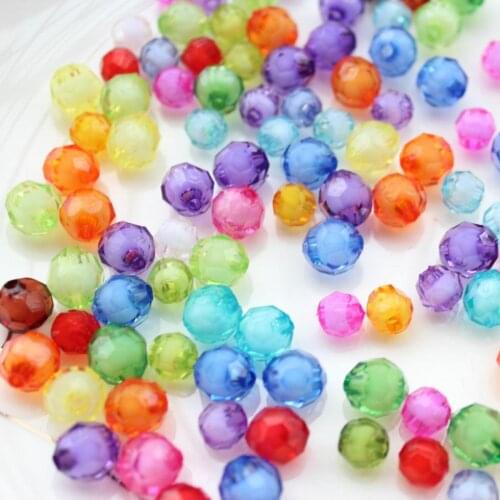 1200 faceted 2 tones round transparent Acrylic Jewel Beads glitter mixed colors 8mm-10mm mix sizes D25