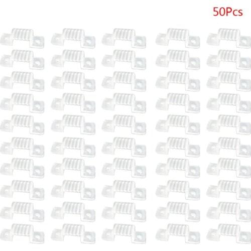 50Pcs LED Fixing Silicon Mounting Clips for 220V Waterproof SMD 5050 2835 LED Strip Light Connector 220V LED Tape