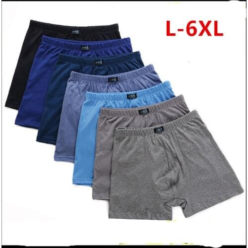 6pcs/set Large loose 6XL male cotton Underwears Boxers high waist breathable fat belts Big yards mens underwear plus size