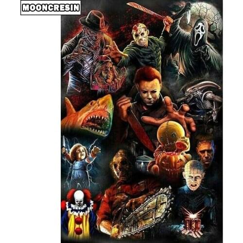 5D Diy Diamond Painting Horror People Cross Stitch Painting Rhinestone Decoration Home Cartoon Diamond Embroidery Wall Sticker
