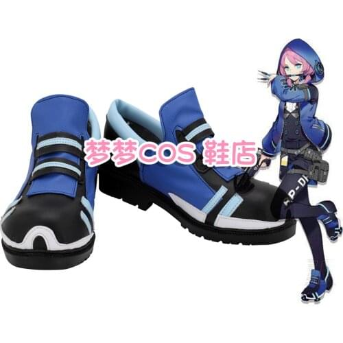 Anime Arknights Blue Poison Cosplay Boots Girls Knee Length PU Leather Cosplay Shoes Halloween Party Shoes Customized
