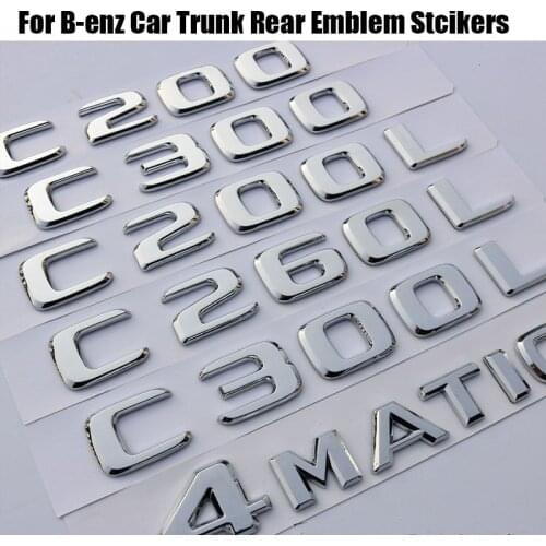 1PCS Auto emblems car Styling car badge For Mercedes Benz C class C200 C260 C300 C260L C63 C200L C300L Letter Decals Stickers