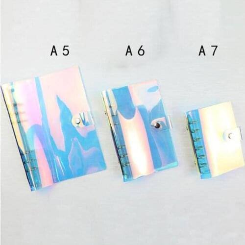 Yiwi A5 A6 A7 Notebook Shell Colorful PVC Transparent Book Spiral Binder Replacement Cover 6 Hole Loose Leaf Notepad Shell