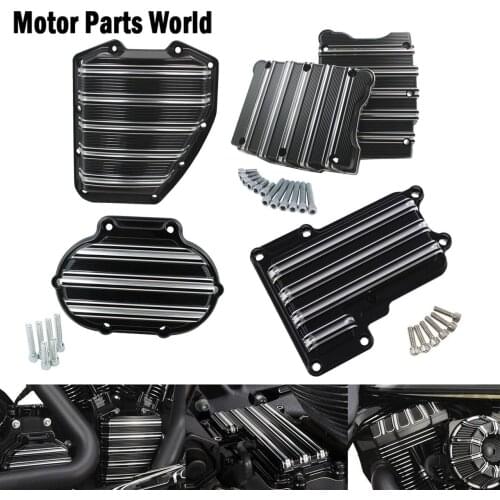 Motorcycle CNC Transmission Cable Clutch Cover Rocker Box Cover Forged Cam Cover Rocker Box Cover Case For Harley Touring Dyna