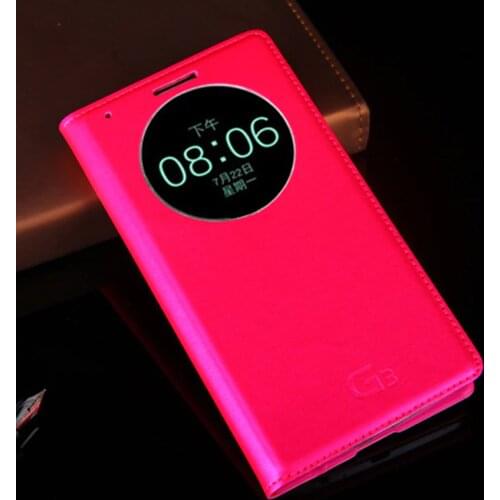 Hengneker For lg g3 case PU Leather+PC Flip Case Smart Circle View Auto Sleep Wake Up Function PU Leather Flip Case For LG D855