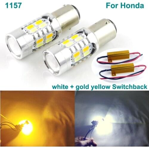 For Honda Accord Crosstour Civic CR-V Element Odyssey 1157 BAY15D Dual Color Switchback LED DRL Parking front Turn Signal light