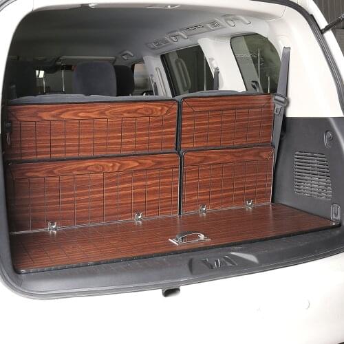 For Nissan Patrol Y62 Armada 2016 2017 2018 2019 Car Wood Cargo Liner Trunk Mats Wooden Pads Carpets Interior Accessories