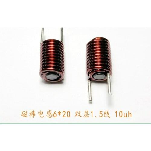 Vertical Rod Inductance 6*20 Double Layer 1.5 Line 10 Uh High Current R Rod Core Coil Filtering Inductance