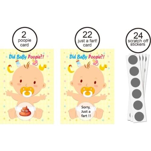 Baby Shower Scratch Off Game Raffle Card Gender Neutral Boy Girl Funny Activity