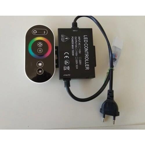 10pcs High Voltage 110v 220v 1500w RGB controller RF touch remote controller dimmer for 5050 3528 strip EU plug / US plug
