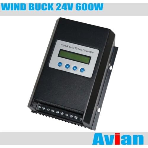MPPT 600W 24V wind generator controller with buck function for high voltage charing RS232 communication LCD display