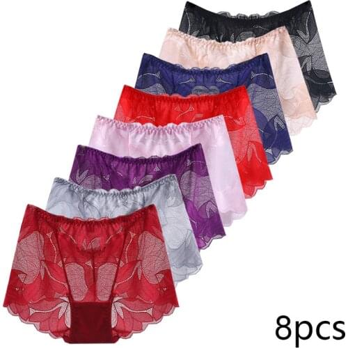 8pcs lace Womens underwear transparent sexy panties seamless elegant elegant Lingerie female breathable briefs