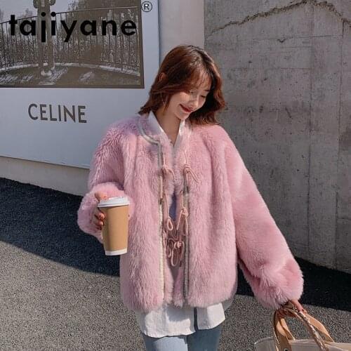 Jacket Winter Womens Real Fur Coat Woman 100% Wool Jackets Women Coats Female Clothing Sweet Mujeres Abrigos TN1486