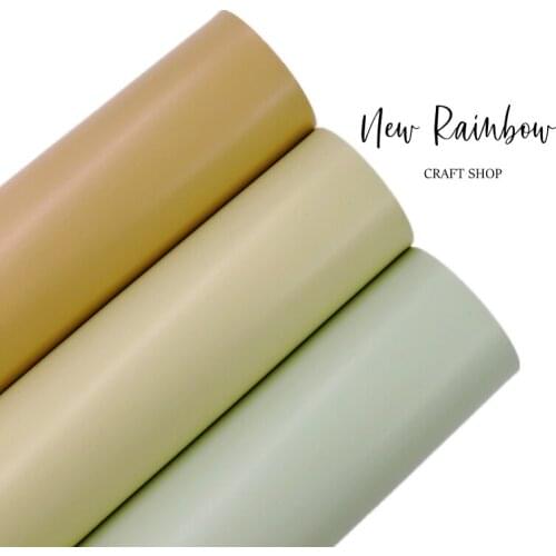 New Rainbow 22x30cm/A4 Eco-friendly 100% Pu 1.2mm Butter Leather Sheets 3 Creamy Colors Make Hair Bows, Hairclips, Minipurse,DIY