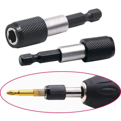 6.35mm 1/4 Hex Shank Quick Release Electric Drill Magnetic Screwdriver Bit Holder 60mm