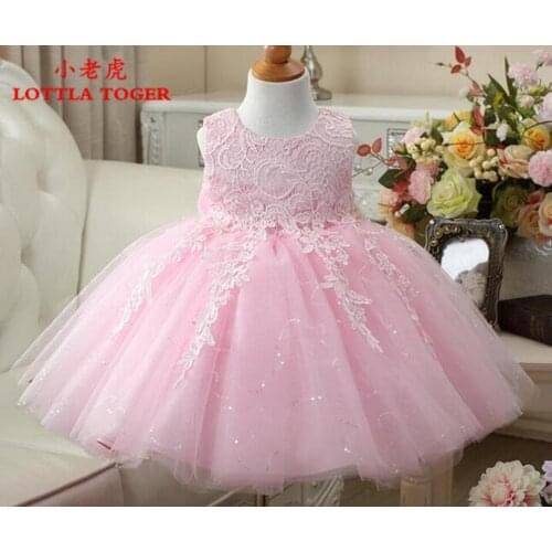 1-14Y fashion baby girls wedding dress sequin children fashion flower pink / white tutu dress girl birthday party gowns