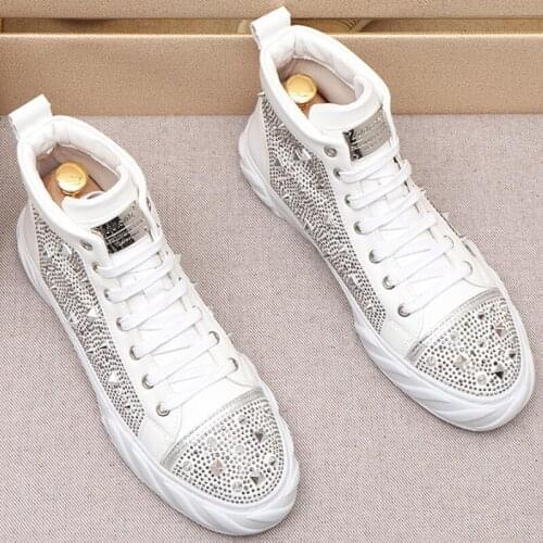 High quality Leather men platform shoes flats loafers fashion punk Sneakers Casual shoes high tops zapatillas hombre b11