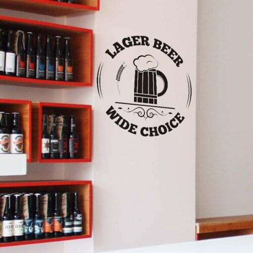 Beer Sticker Bar Lager Beer Mug Wide Choice Vintage Shop Decor Sign Retro Bar Pub Poster Decal Vivyl