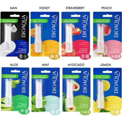 BIOAQUA Natural Fruit Lip Balm Moisturizing Hygienic Lipstick Durable Therapy Repair Cracked Dry Lips Hydrating Korean Lip Balm