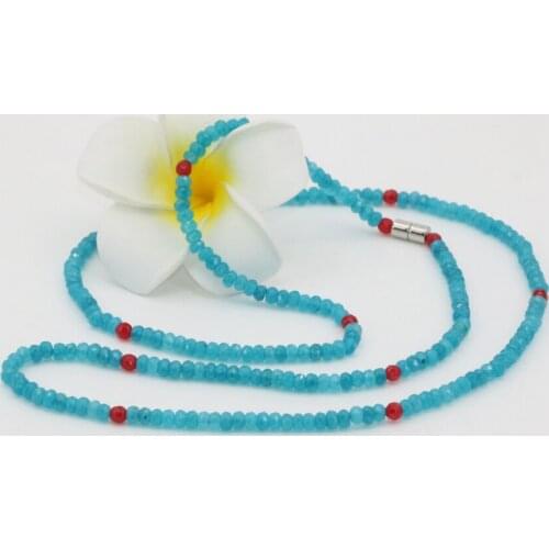 New long multilayer magnetic clasp exquisite faceted abacus 22*4mm jades blue stone chalcedony 4 rows bracelets jewelry B2772