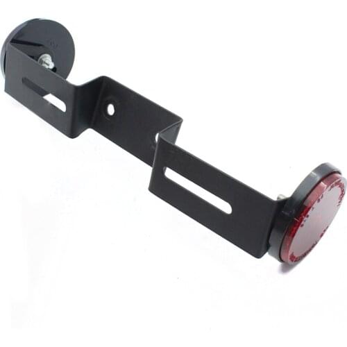 Motorcycle Black Round Reflectors Tail Side Reflector License Plate Metal Holder Bracket For Suzuki Red