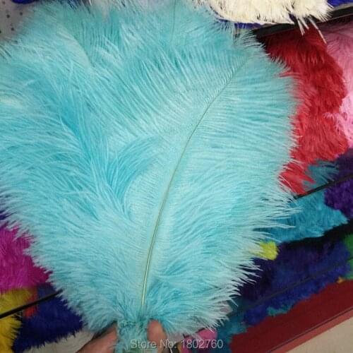Wholesale hard rods natural 500 pcs/lot 16-18 inch 40-45 cm" Light blue fluffy Ostrich Feather Plume wedding decoration
