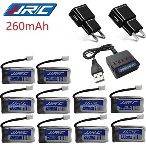 Original Upgrade 260mAh JJRC H20 battery For H20 Syma S8 M67 U839 RC Quadcopter Parts 3.7v Lipo Battery with Charger 10pcs/sets