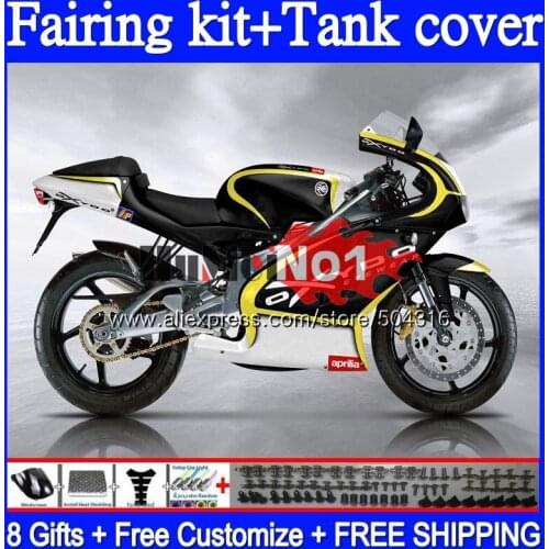 RS125R For Aprilia RS 125 R RR RS4 31MC.9 RS-125 1999 2000 2001 2002 2003 2005 RS125 99 00 01 02 03 04 05 Fairing Black yellow