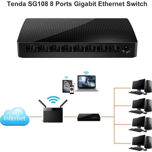 Tenda Sg108 8-Port Gigabit Ethernet Network Switch Ethernet Sub-Network Switch Lan Hub And Ethernet Hub Shunt