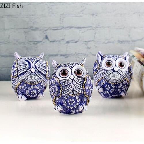 Modern Dont Listen Dont Talk about Owl Ornament Resin Office Desk Desktop Decor Cute Animal Home Decoration Birthday Present New