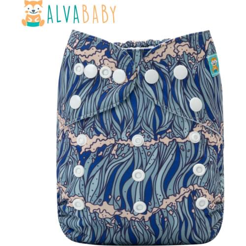 2021 Alvababy Cloth Diapers Baby Reusable Modern Clot Nappy with 1pc Reusable Diaper Insert