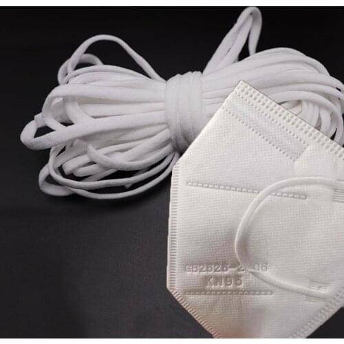 High quality 0.1kg/0.2kg/1kg/lot 5mm 4mm 3mm Flat Mask ear strap rope DIY Face Mask Elastic Band Make Rubber String Ear adjuster
